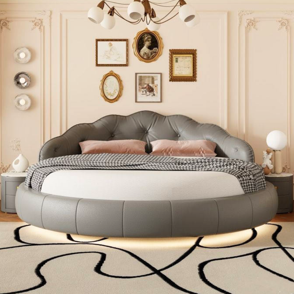 Elegantes rundes Chesterfield-Design-Bett