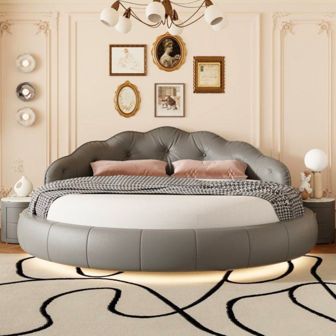 Elegantes rundes Chesterfield-Design-Bett