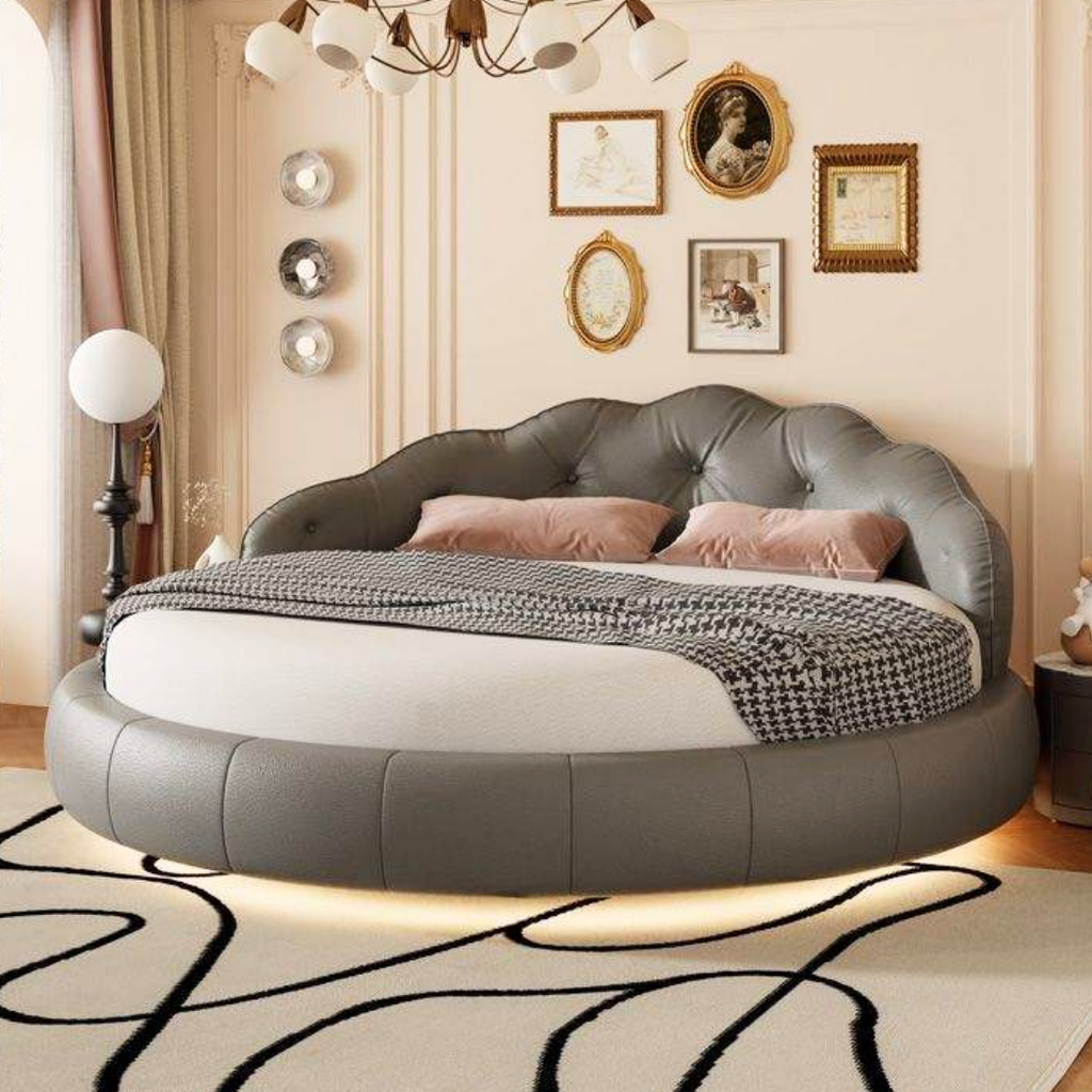 Elegantes rundes Chesterfield-Design-Bett