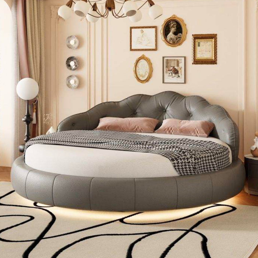 Elegantes rundes Chesterfield-Design-Bett