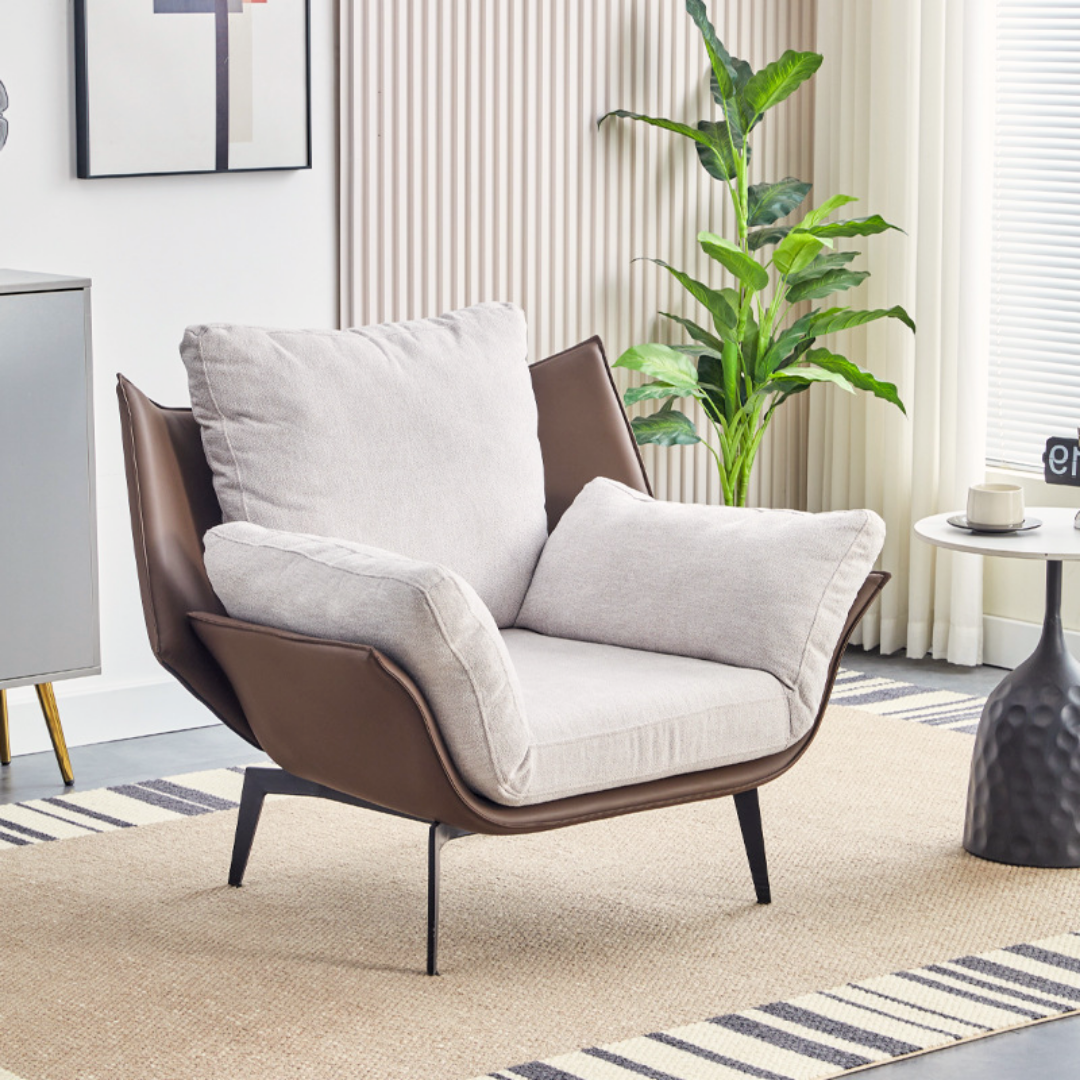 Moderner Design-Lounge-Sessel in Leder-Optik