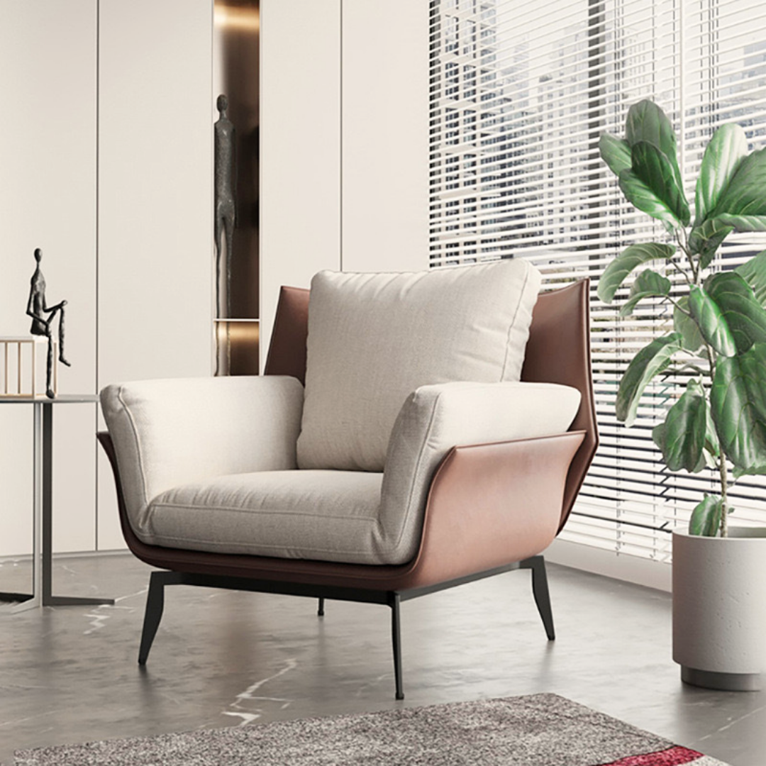Moderner Design-Lounge-Sessel in Leder-Optik