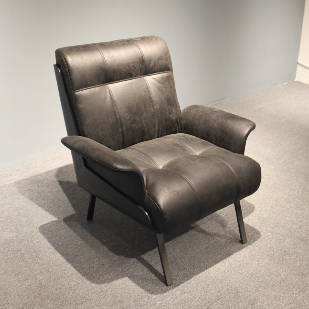 Eleganter Vintage-Lounge-Sessel in Leder-Optik