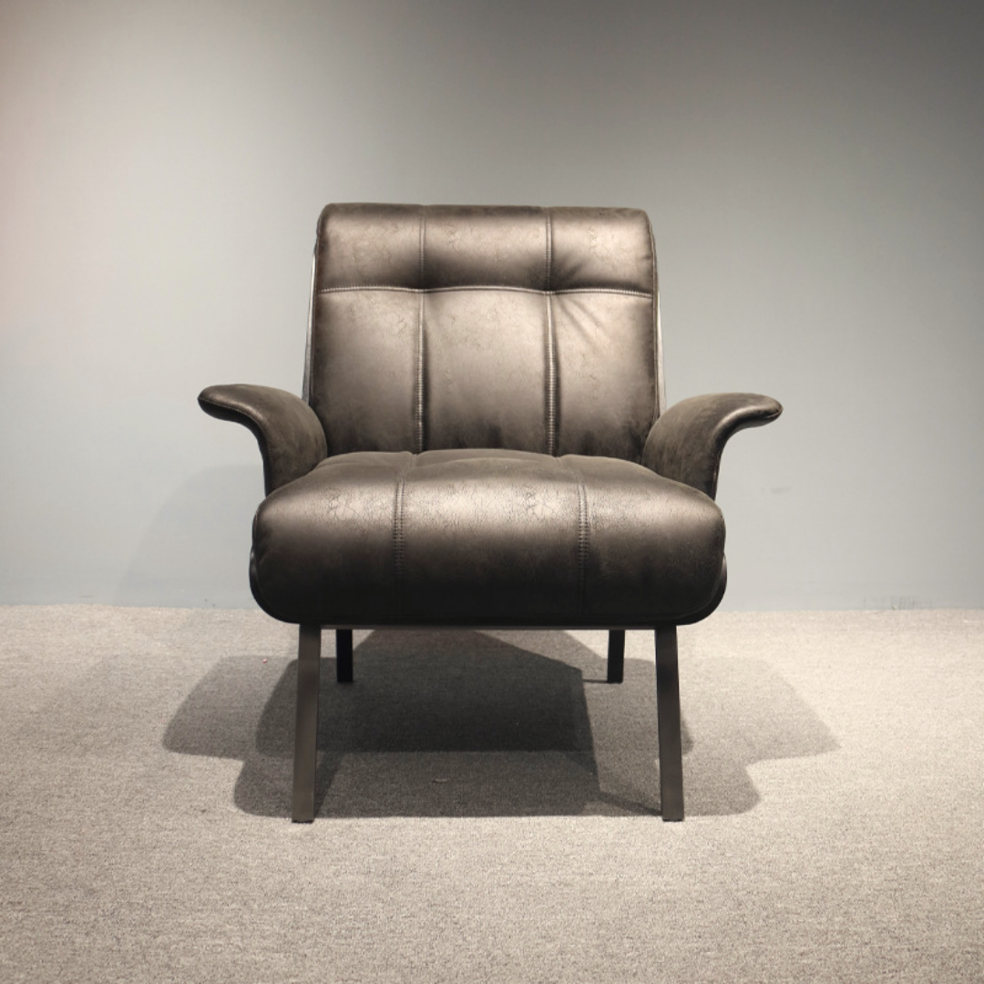 Eleganter Vintage-Lounge-Sessel in Leder-Optik